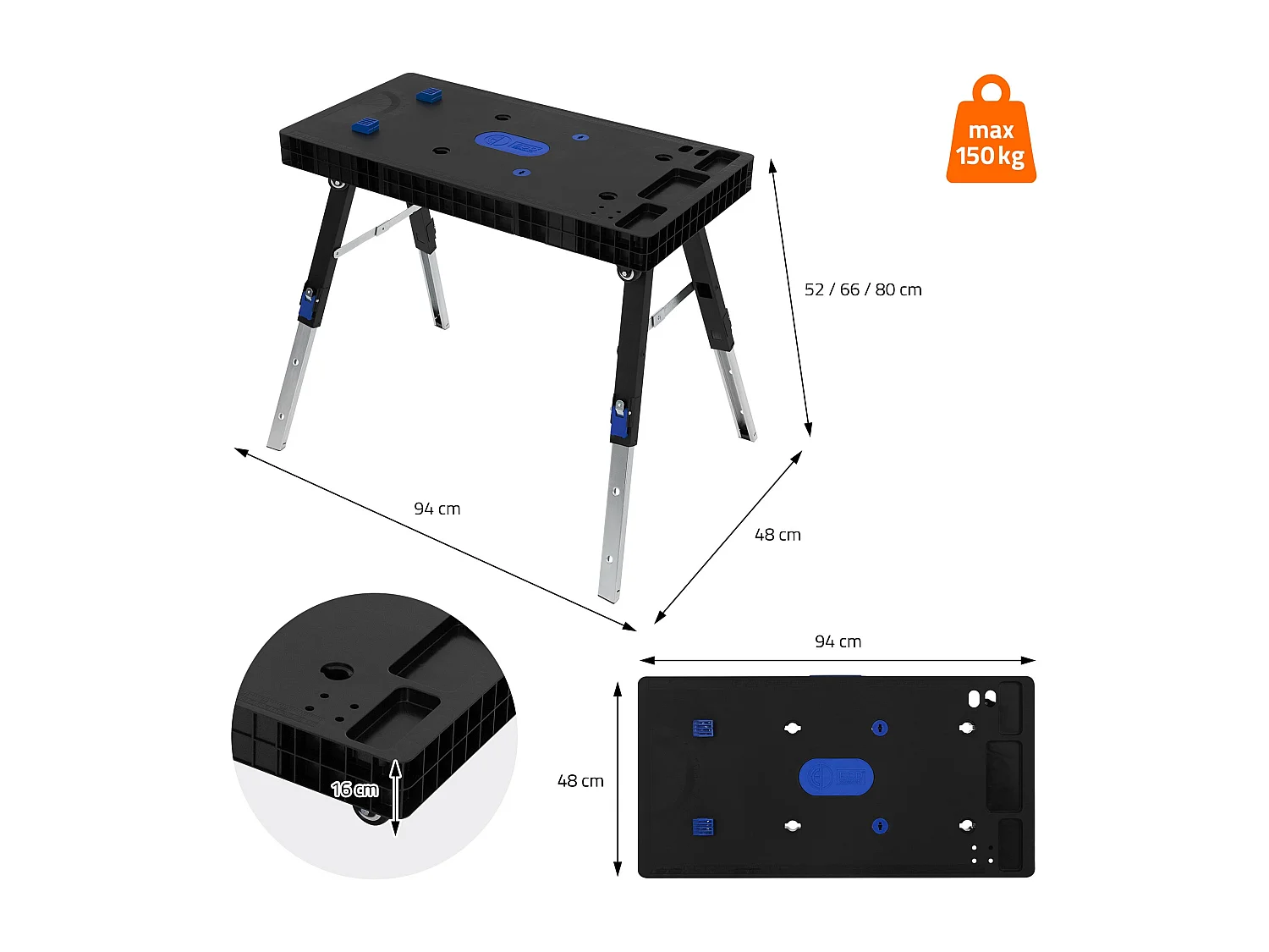 Carrello da tavolo da lavoro 5 in 1 multifunzionale pieghevole portatil mobile