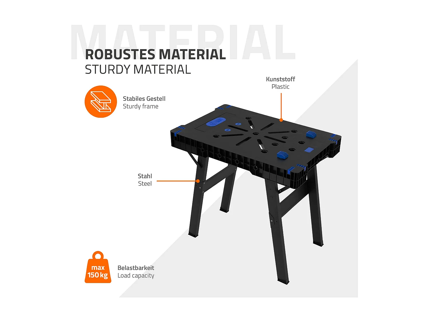 Banco de trabajo extenisble multifuncional de medición mesa de taller 86x55x80cm