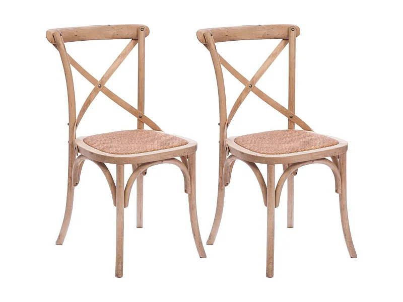 Chaises bistrot en bois massif naturel (lot de 2) - ESTAMINET