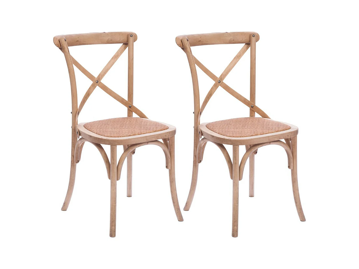 Chaises bistrot en bois massif naturel (lot de 2) - ESTAMINET