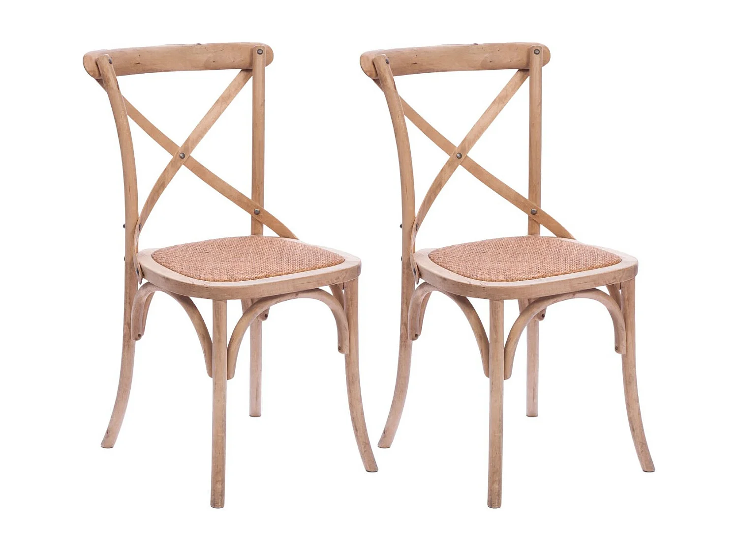 Chaises bistrot en bois massif naturel (lot de 2) - ESTAMINET
