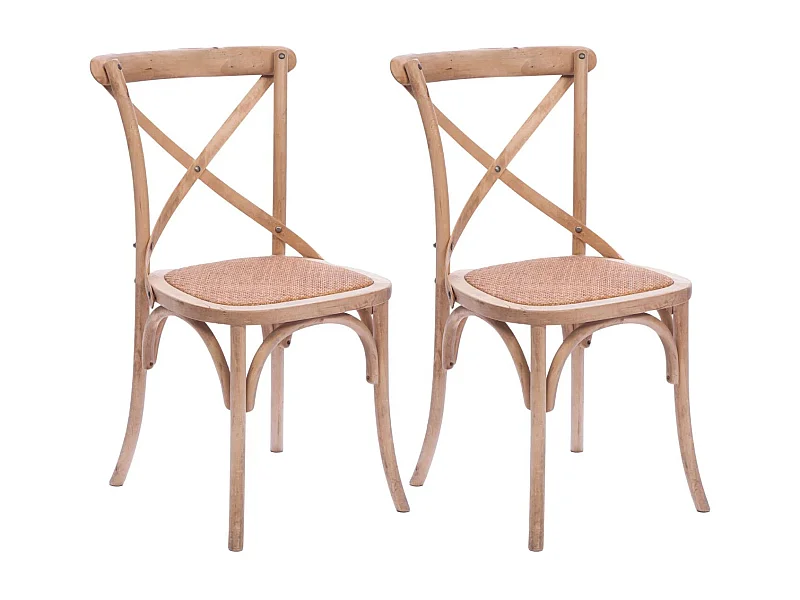 Chaises bistrot en bois massif naturel (lot de 2) - ESTAMINET