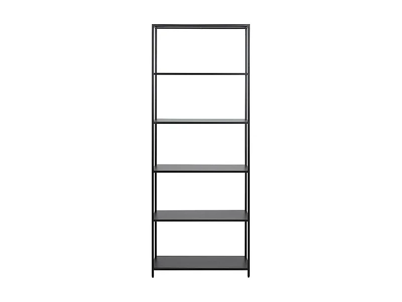 Bibliothèque scandinave en métal noir 5 tablettes - HARLOW