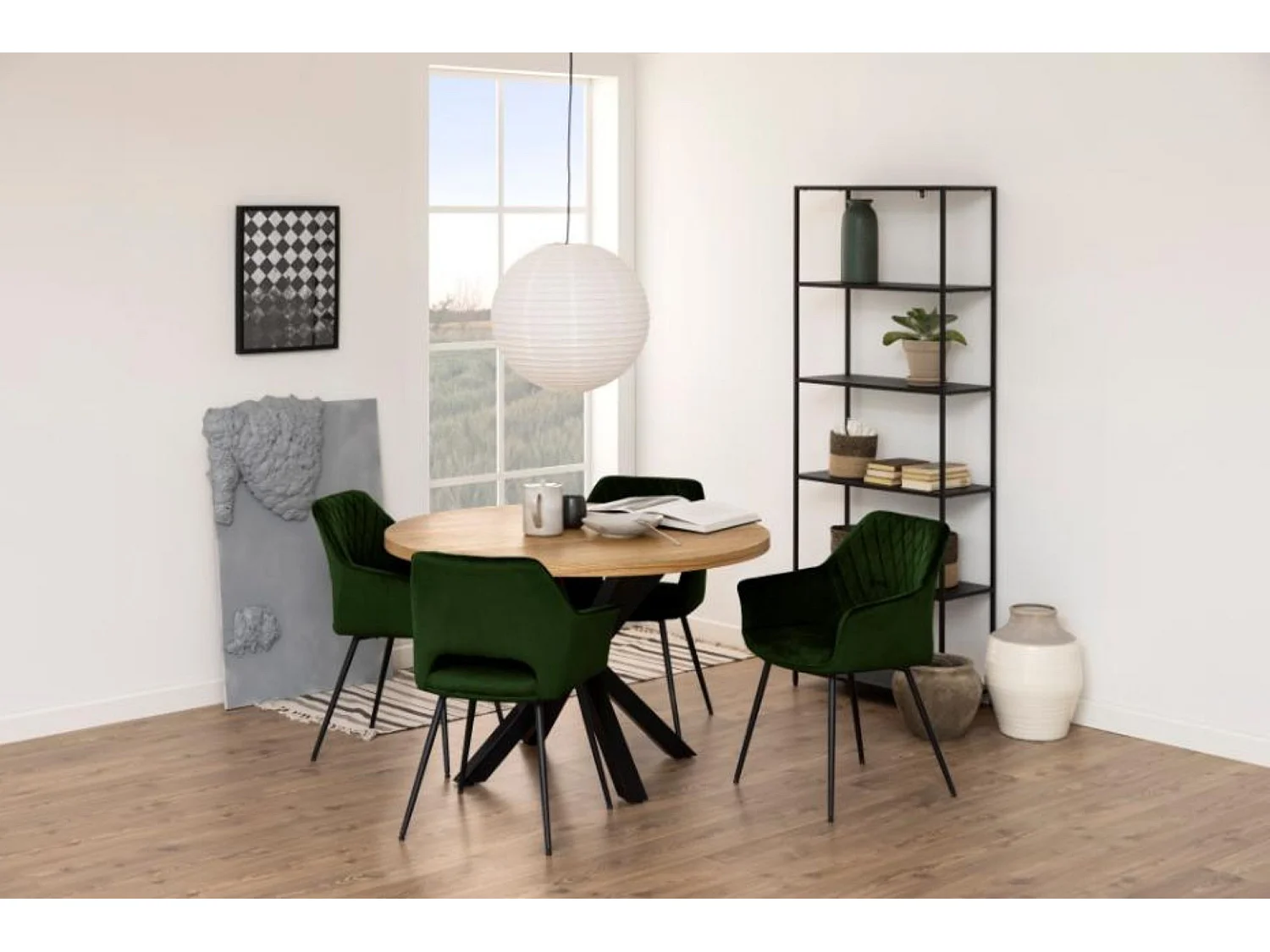 Bibliothèque scandinave en métal noir 5 tablettes - HARLOW