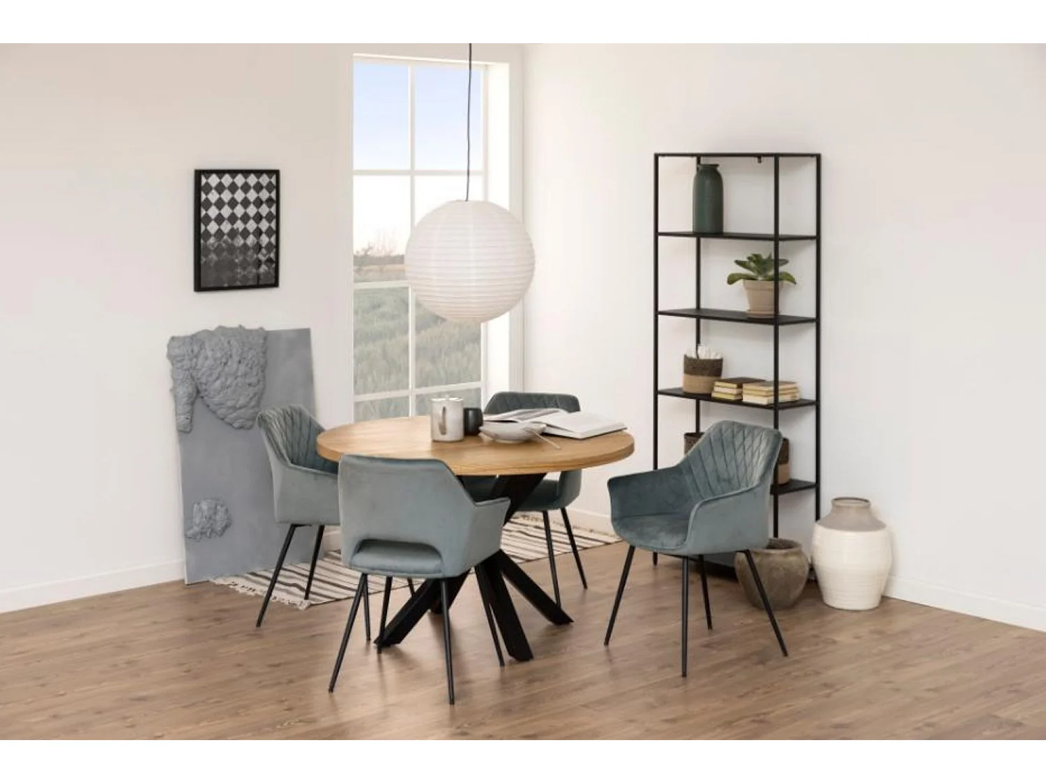 Bibliothèque scandinave en métal noir 5 tablettes - HARLOW