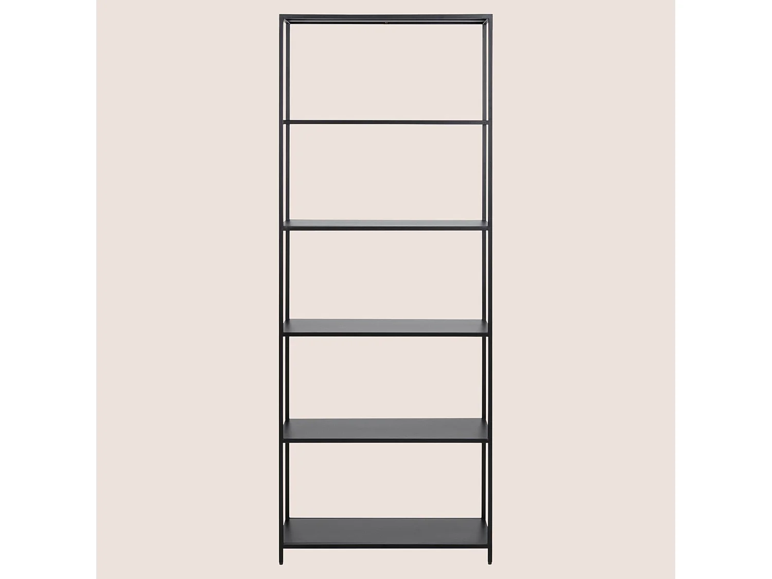 Bibliothèque scandinave en métal noir 5 tablettes - HARLOW