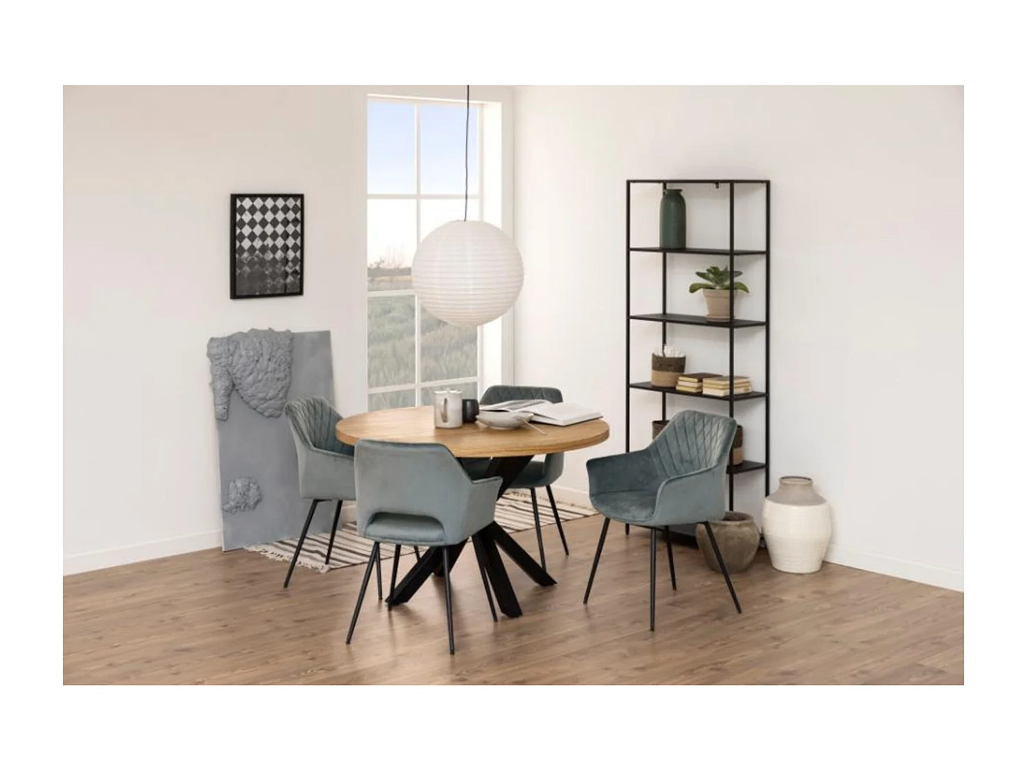 Bibliothèque scandinave en métal noir 5 tablettes - HARLOW