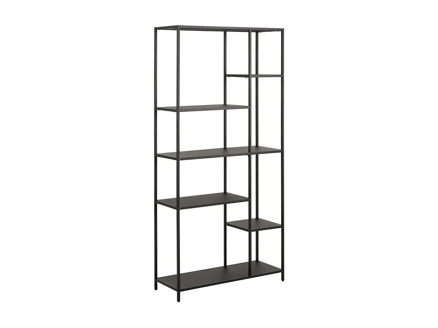 Bibliothèque scandinave en métal noir 6 tablettes - HARLOW