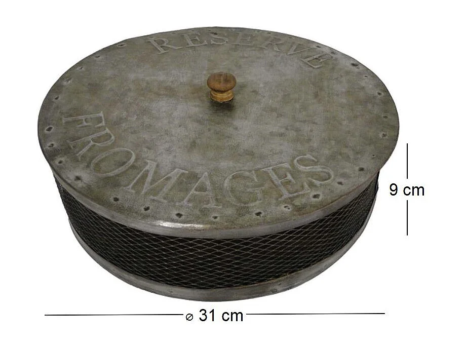 Boîte à fromages en tôle zinguée