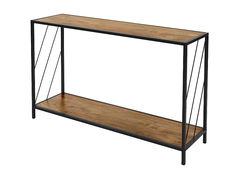 Table console table de culoir salon décor marron en chêne rustique 120x33,5x75cm