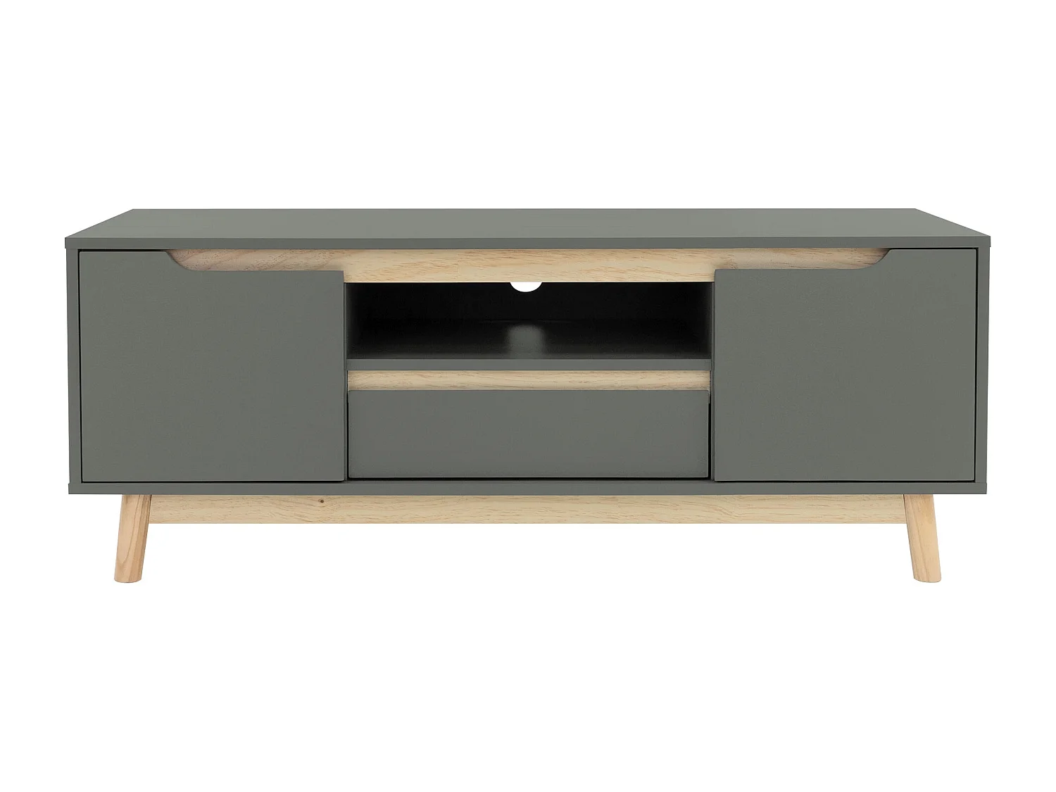 Mesa de TV hasta 55´´ tablero madera pino verde-natural gabinete de pie 120x40cm