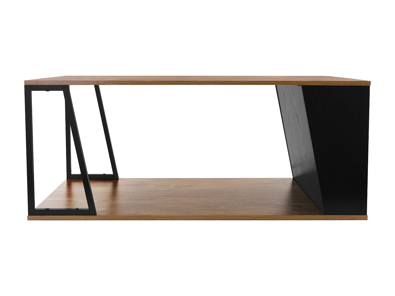 Mesa de centro marrón con estante mueble elegante auxiliar de salón 110x55x45 cm