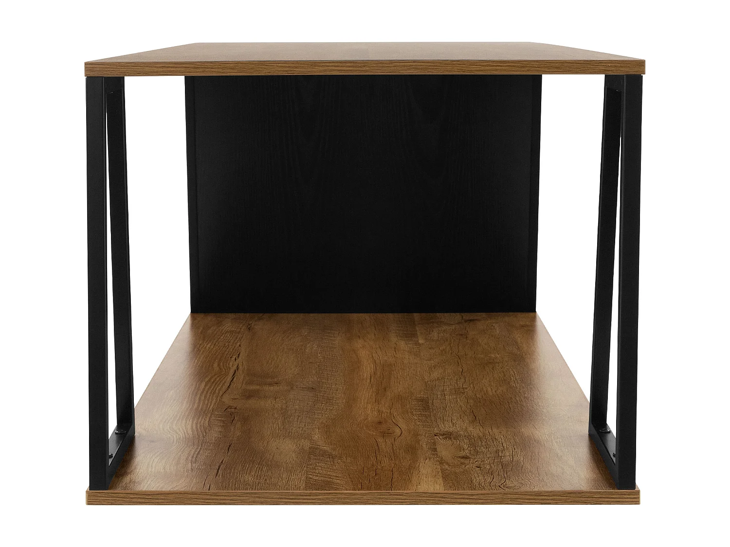 Mesa de centro marrón con estante mueble elegante auxiliar de salón 110x55x45 cm