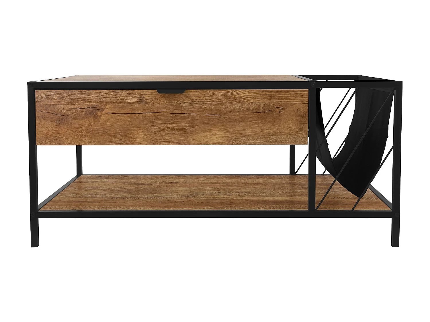 Table basse avec tiroir et porte-revues Table de salon marron 100x54x45cm