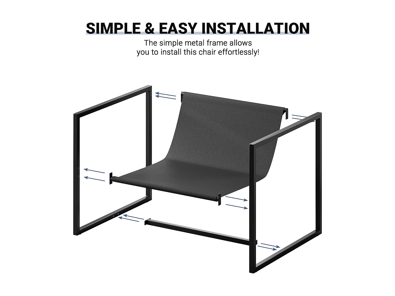 Fauteuil de Salon Confortable en sherpa - avec Siège Épais et Pied Métal - ergonomique - profondeur d'assise 51cm - Bleu