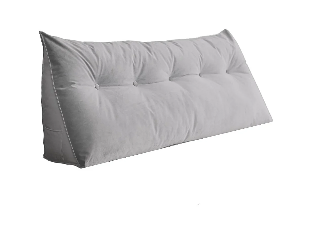 Poduszka na zagłówek PILLOW CHIC VELVET 140 szara