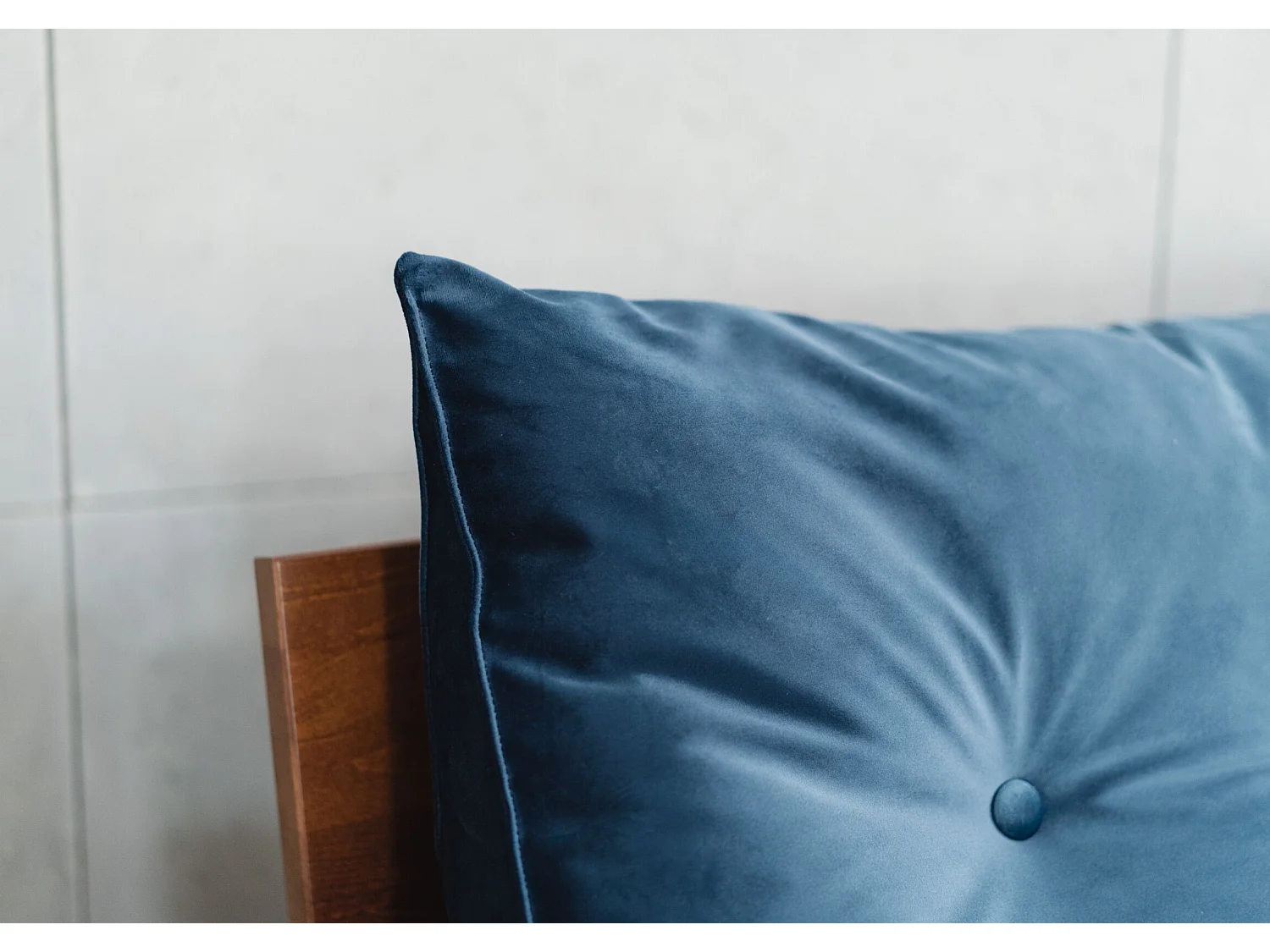 Rückenkissen Triangel für bett marineblau 140