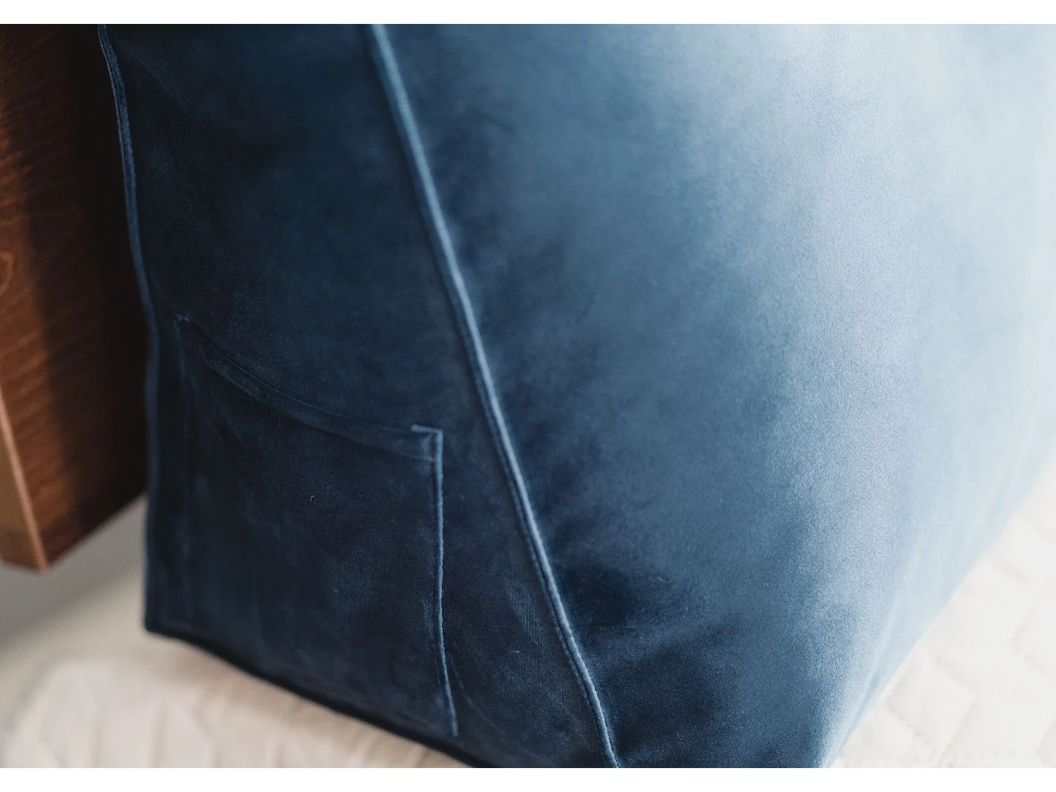 Rückenkissen Triangel für bett marineblau 140
