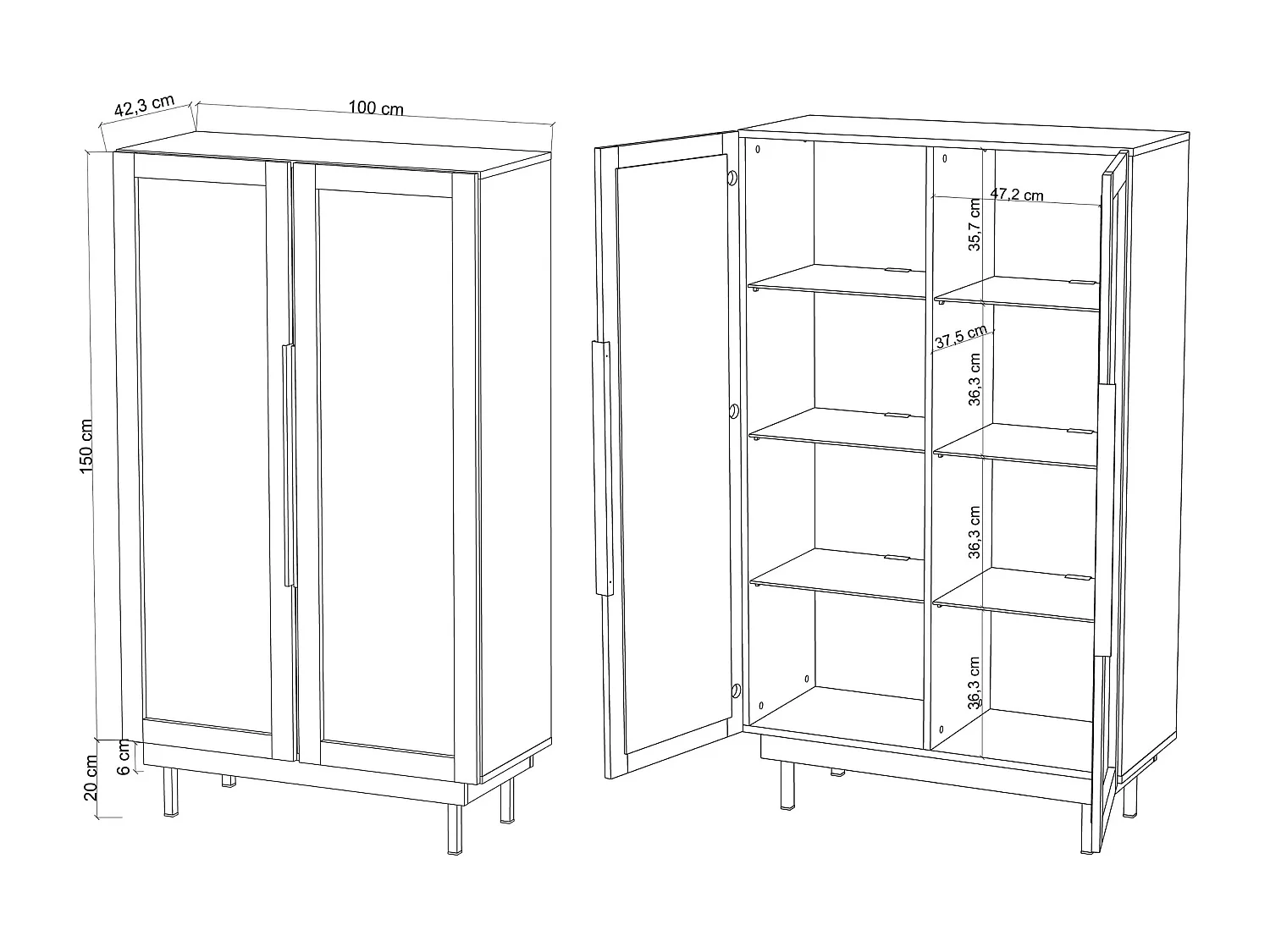 Czarna witryna Dancan ARTEMISA ze złotymi dodatkami