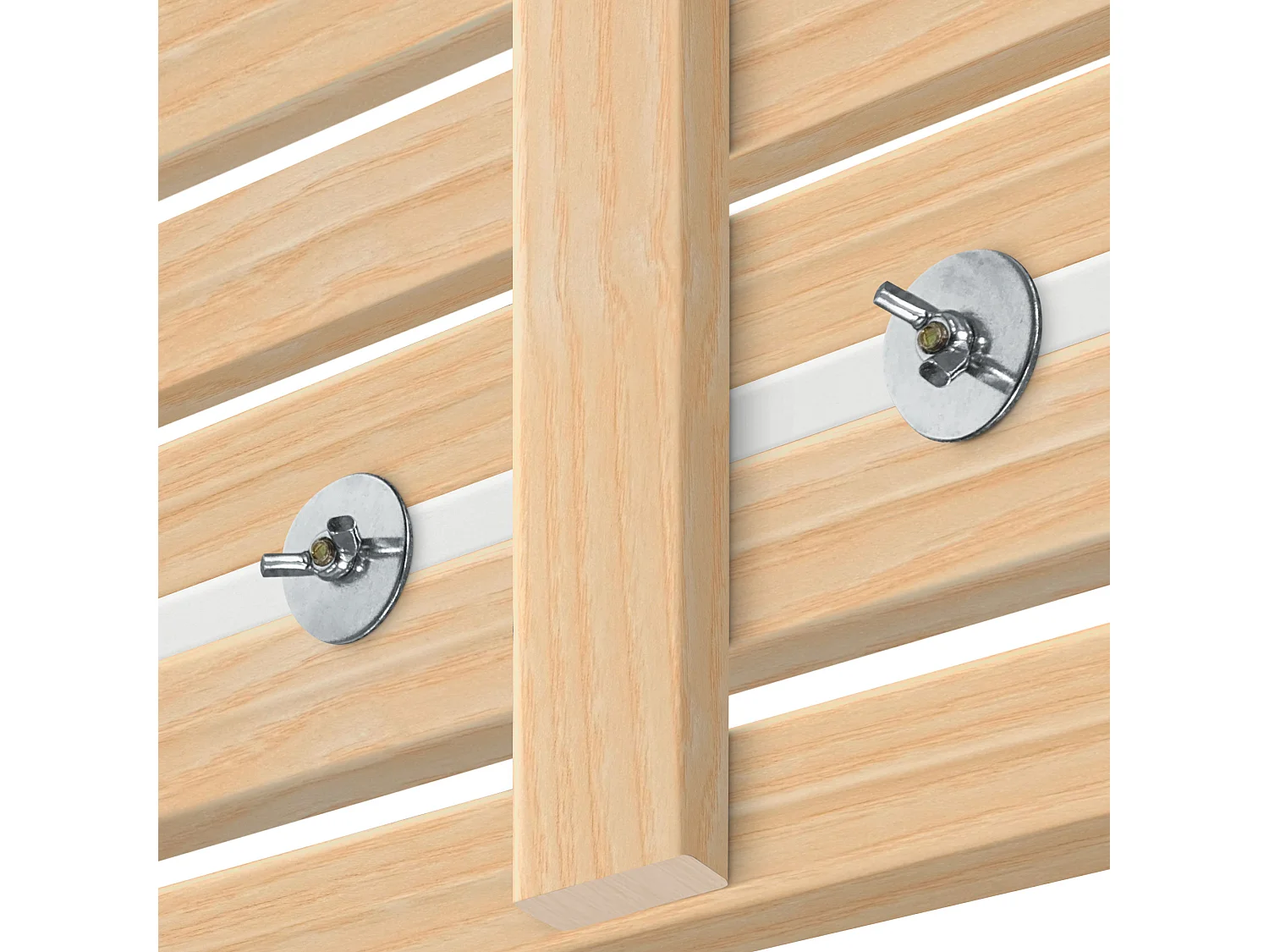 DHOME Testiera con ripiani in legno riciclato DM sospeso a parete in stile pallet giapponese con gambe Letto (legno naturale/bianco, doppio 290 cm)