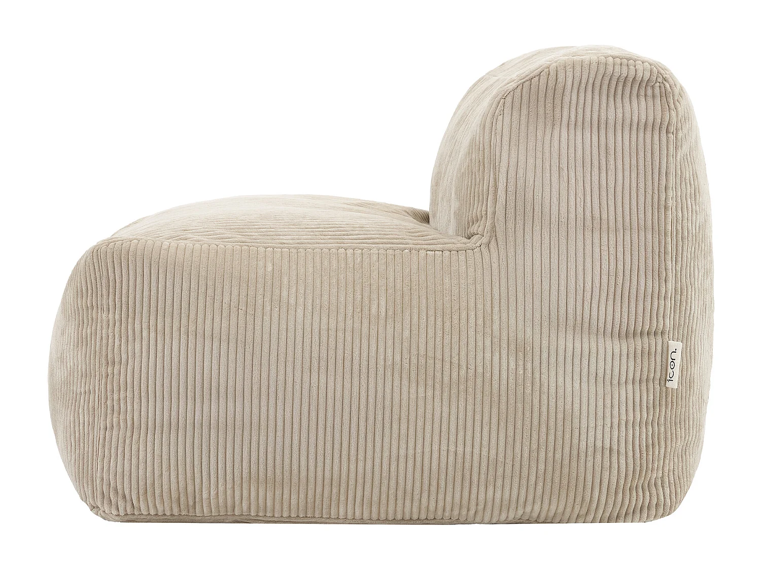 Pouf fauteuil modulaire en velours côtelé beige - ZEN