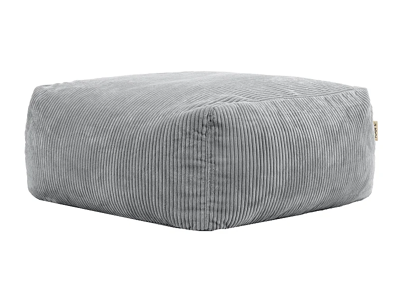 Pouf repose-pieds modulaire en velours côtelé gris - ZEN