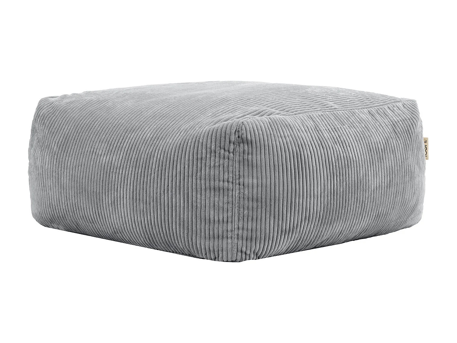 Pouf repose-pieds modulaire en velours côtelé gris - ZEN