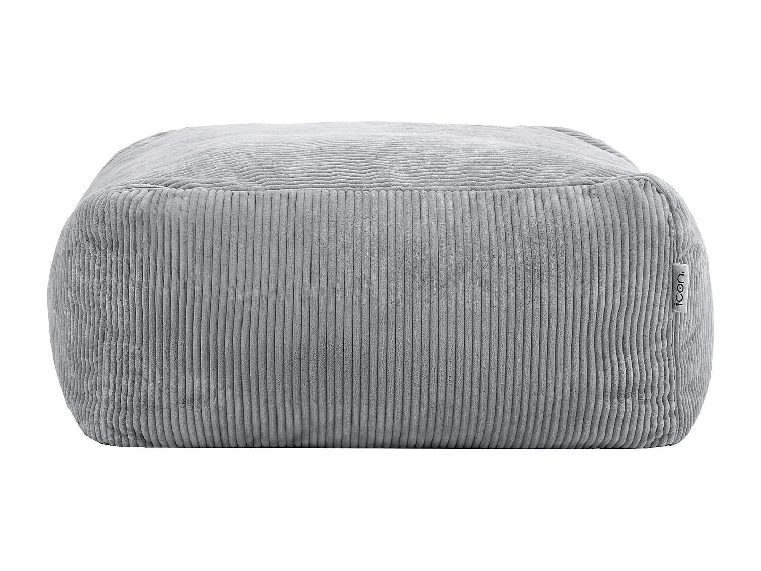 Pouf repose-pieds modulaire en velours côtelé gris - ZEN