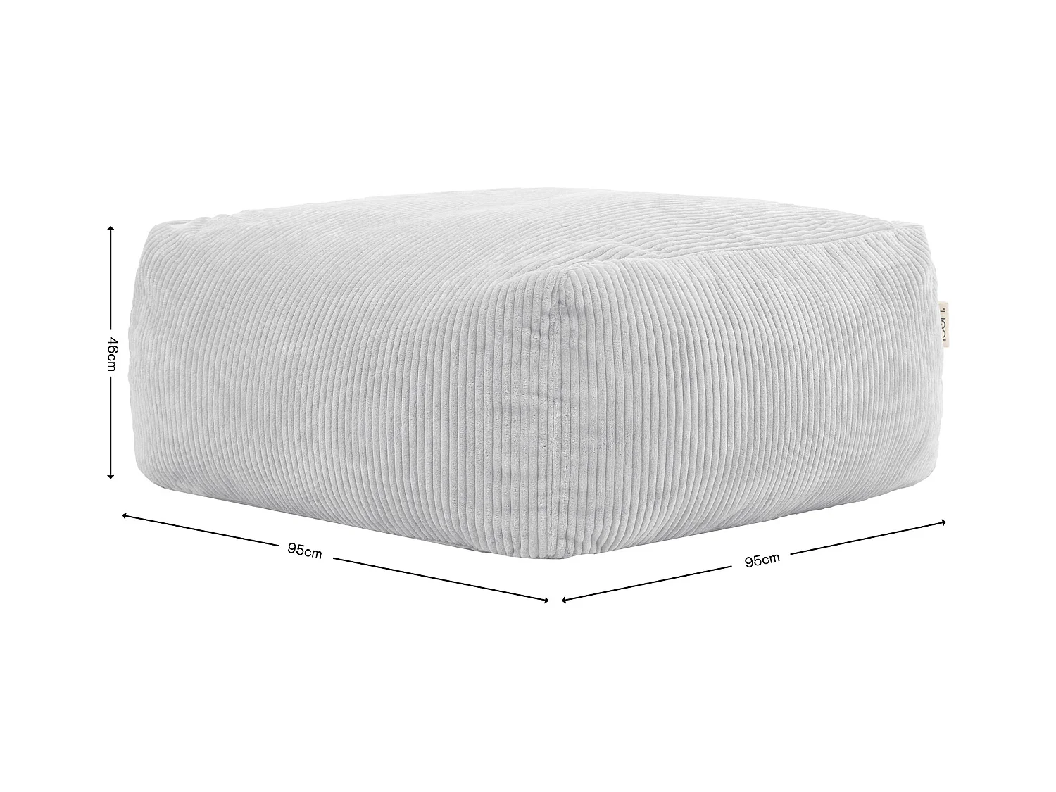 Pouf repose-pieds modulaire en velours côtelé beige - ZEN