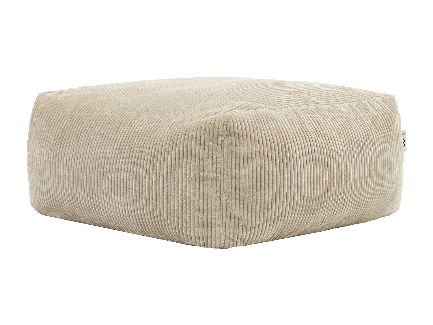 Pouf repose-pieds modulaire en velours côtelé beige - ZEN