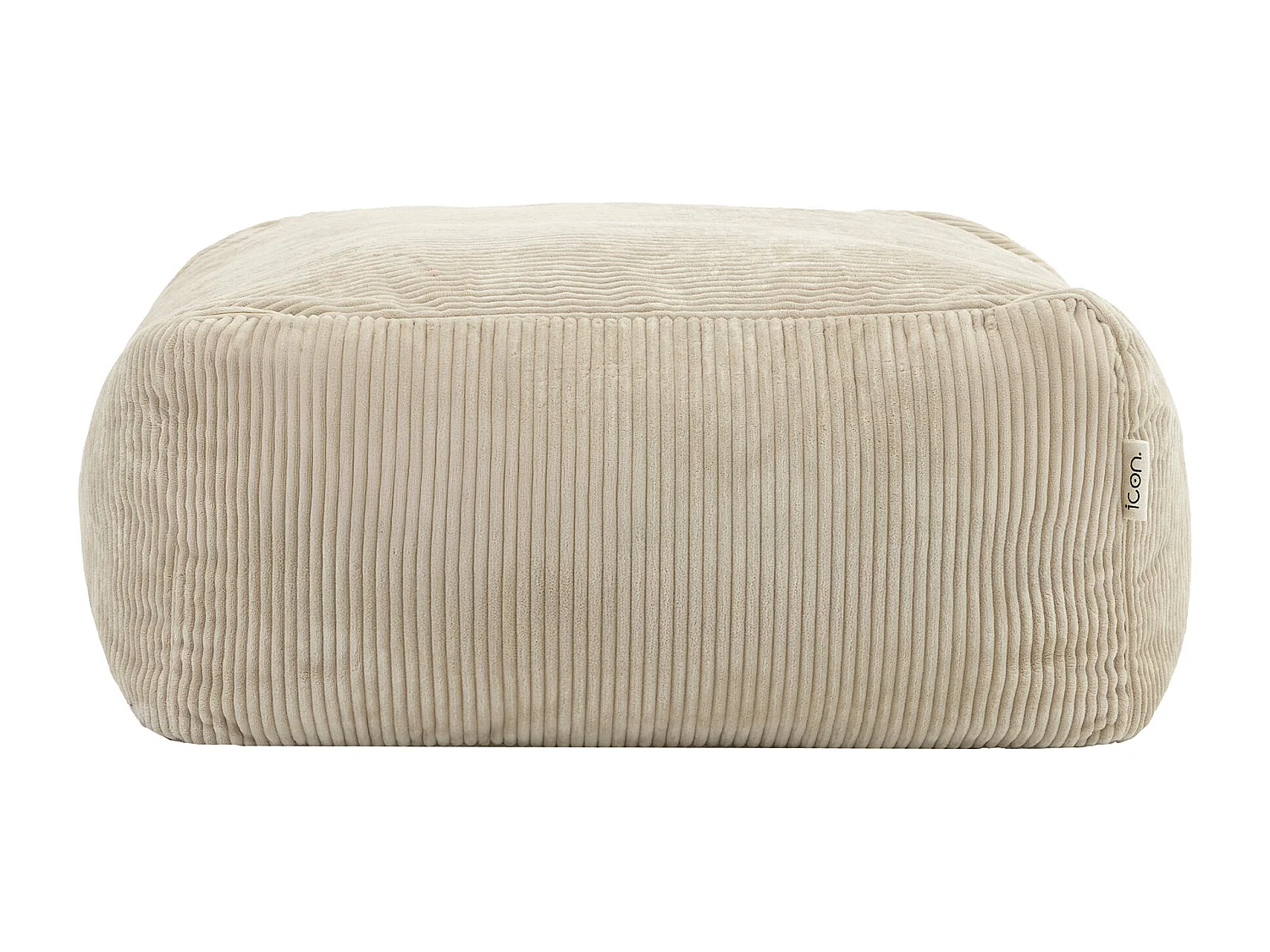 Pouf repose-pieds modulaire en velours côtelé beige - ZEN