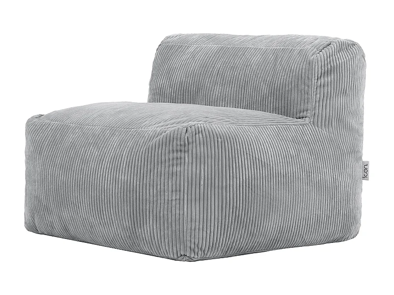 Pouf fauteuil modulaire en velours côtelé gris - ZEN