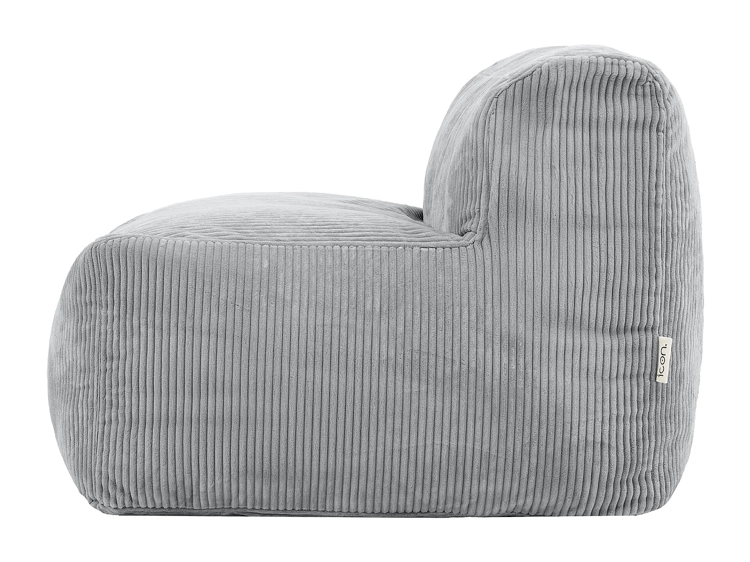 Pouf fauteuil modulaire en velours côtelé gris - ZEN