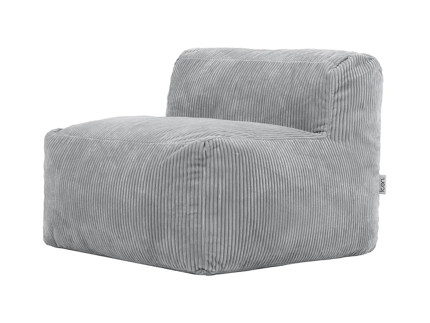 Pouf fauteuil modulaire en velours côtelé gris - ZEN