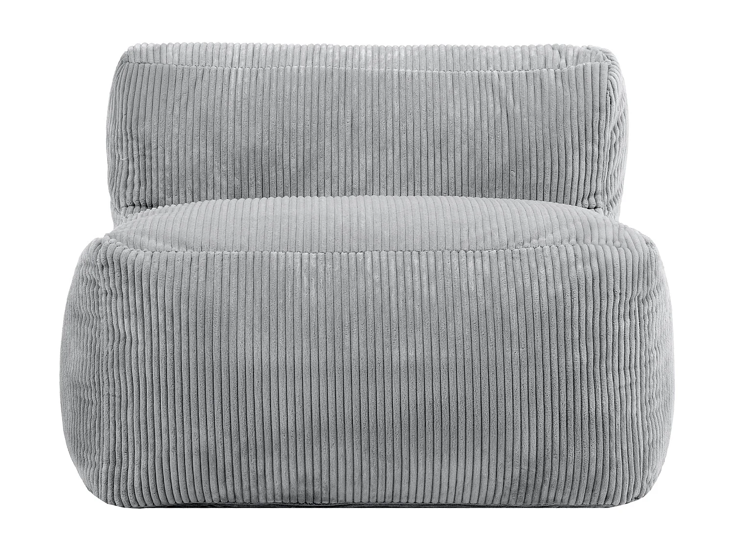 Pouf fauteuil modulaire en velours côtelé gris - ZEN