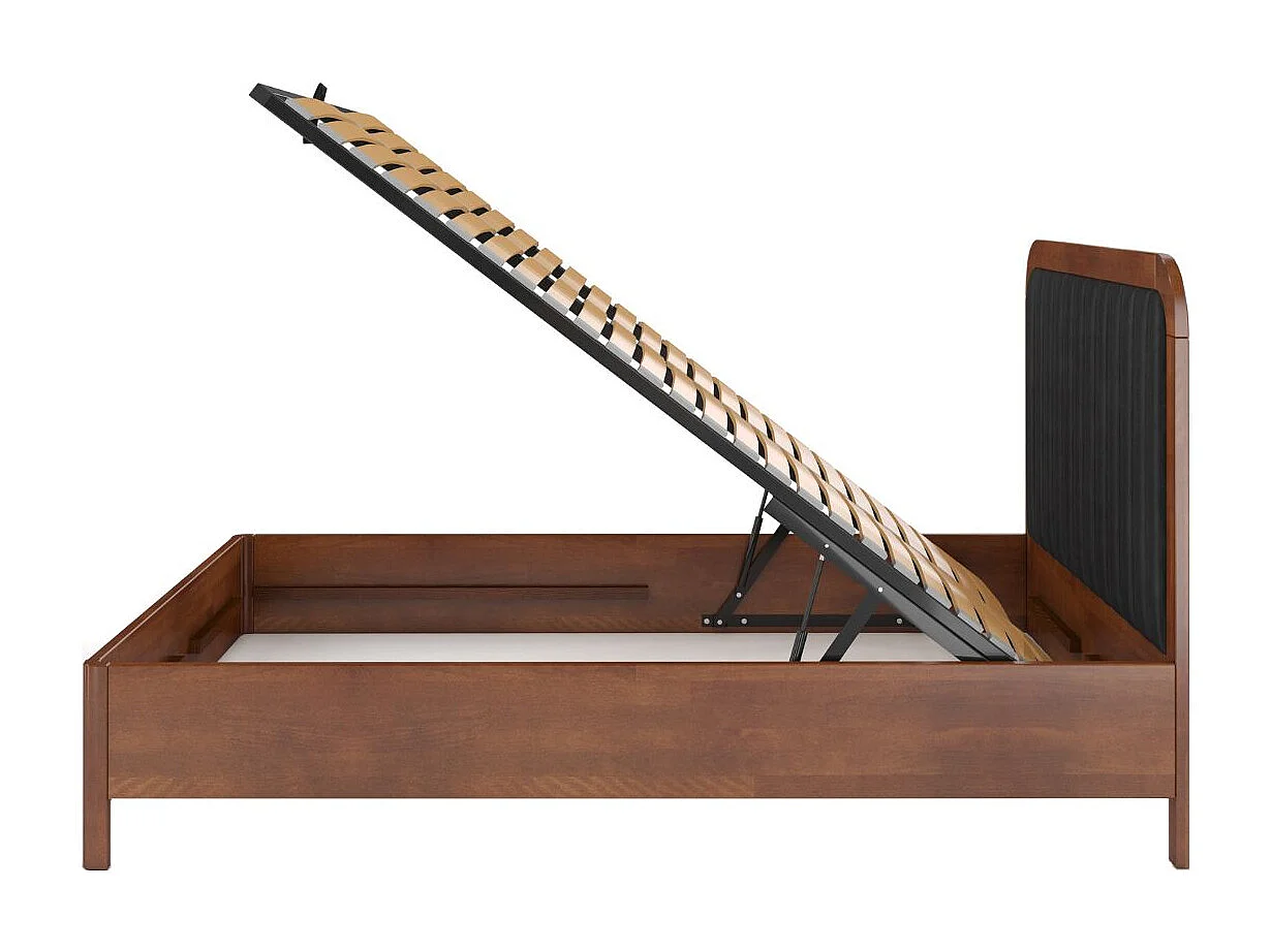 Łóżko bukowe Visby MODENA BC, 160X200, orzech/czarny