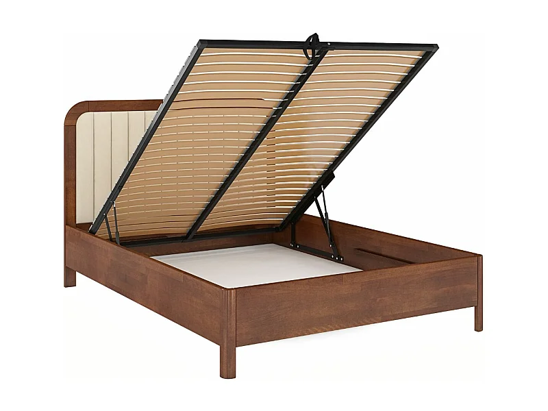 Łóżko bukowe Visby MODENA BC, 140X200, orzech/ecru