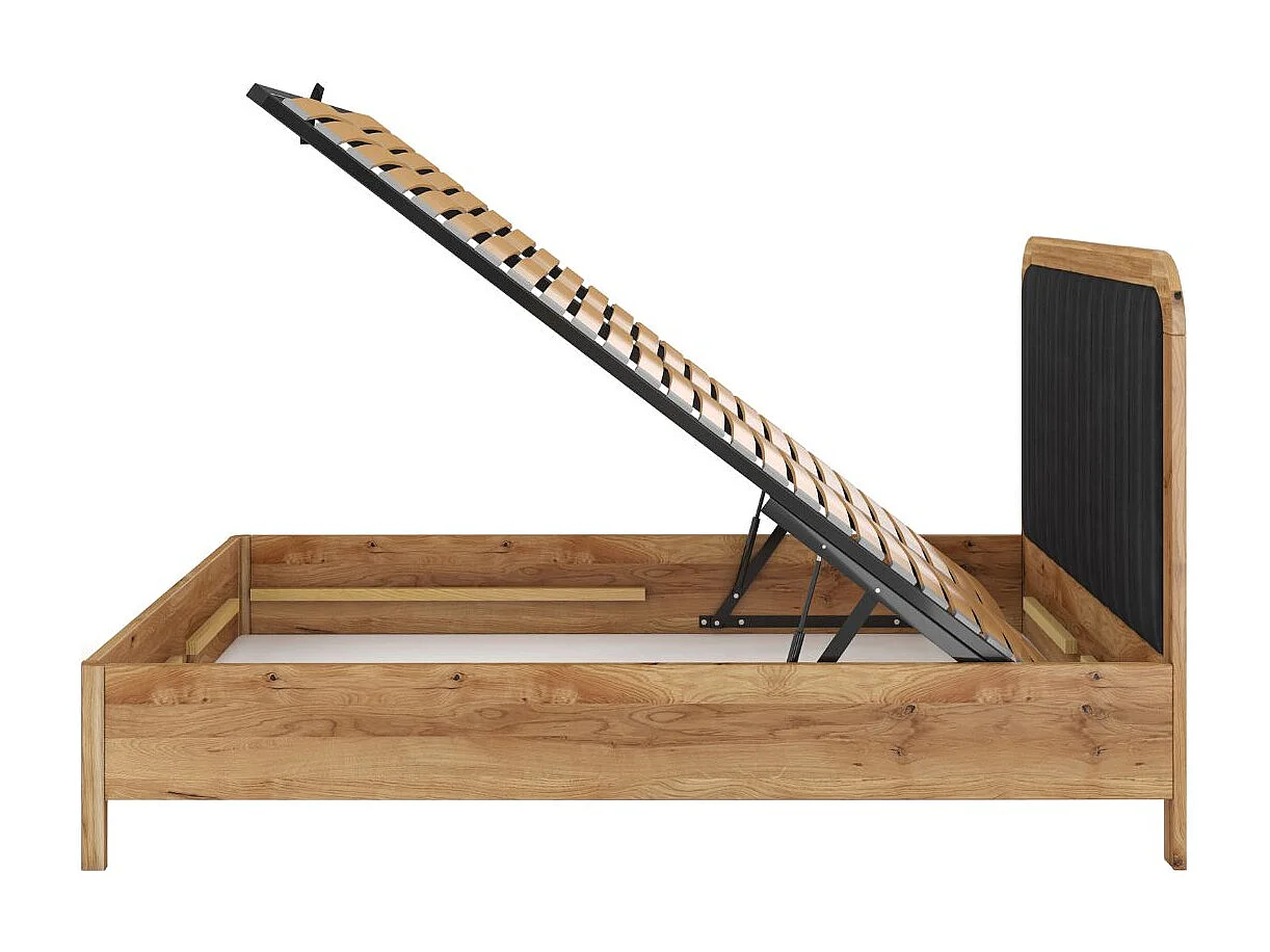 Łóżko dębowe Visby MODENA BC, 160X200,lakier naturalny/czerń