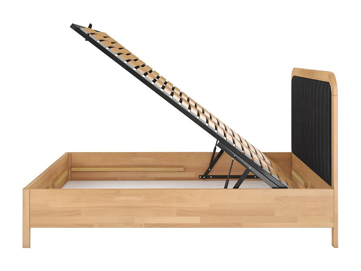 Łóżko bukowe Visby MODENA BC, 180X200, naturalny/czarny