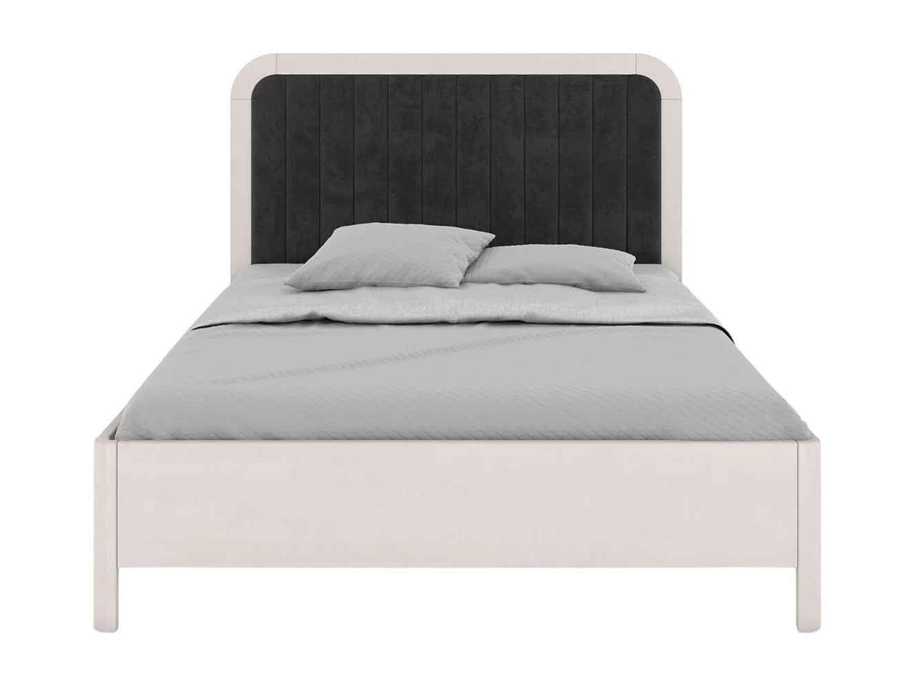 Łóżko bukowe Visby MODENA BC, 180X200, biały/czarny