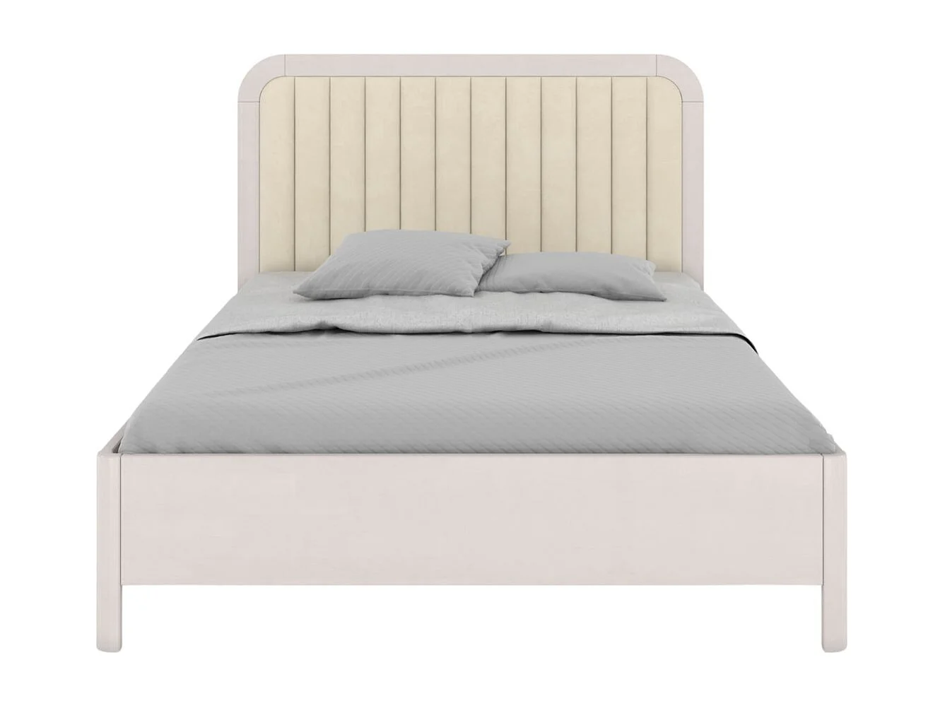 Łóżko bukowe Visby MODENA BC, 160X200, biały/ecru