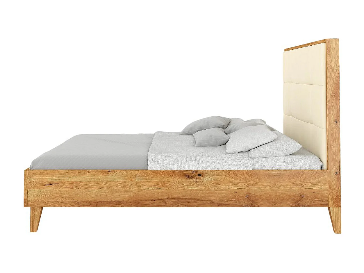 Łóżko dębowe Visby FRIDA/ 140X200 cm, kolor naturalny/ecru