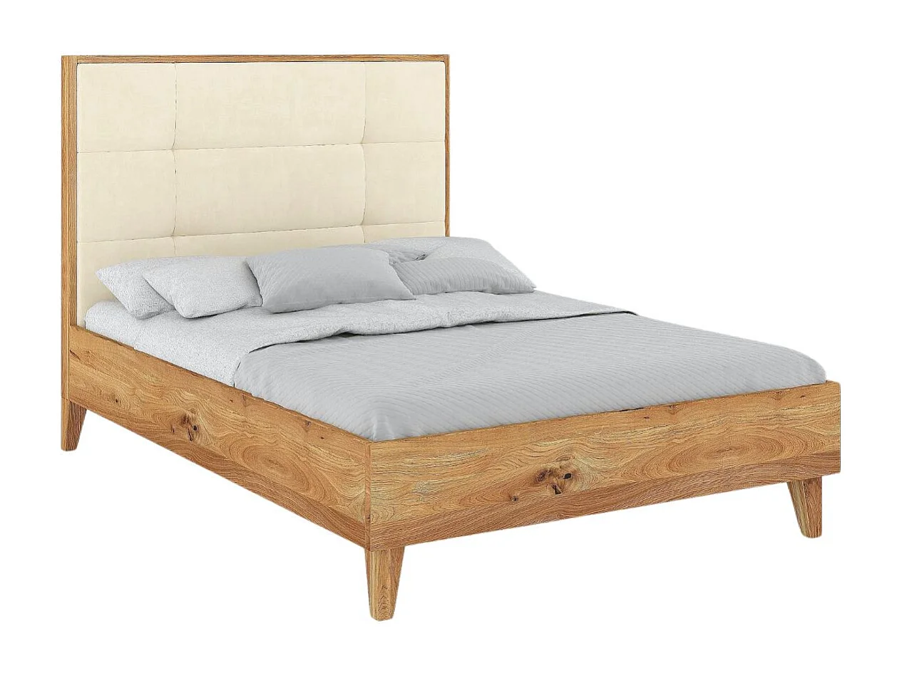 Łóżko dębowe Visby FRIDA/ 160X200 cm, kolor naturalny/ecru