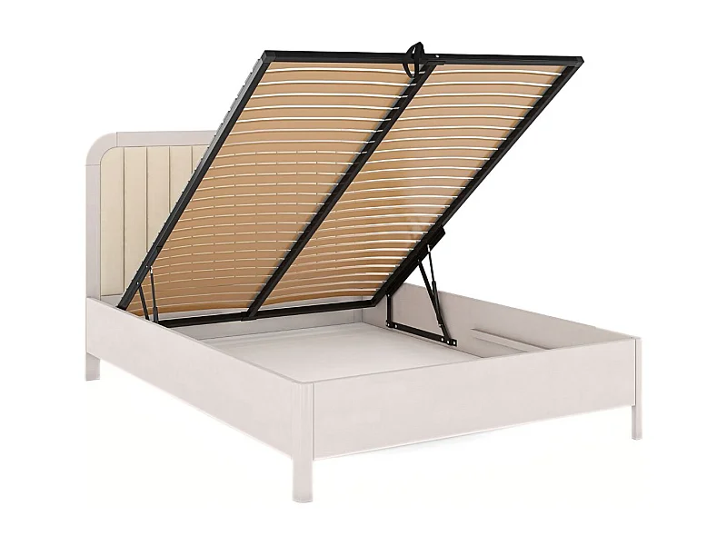 Łóżko bukowe Visby MODENA BC, 140X200, biały/ecru