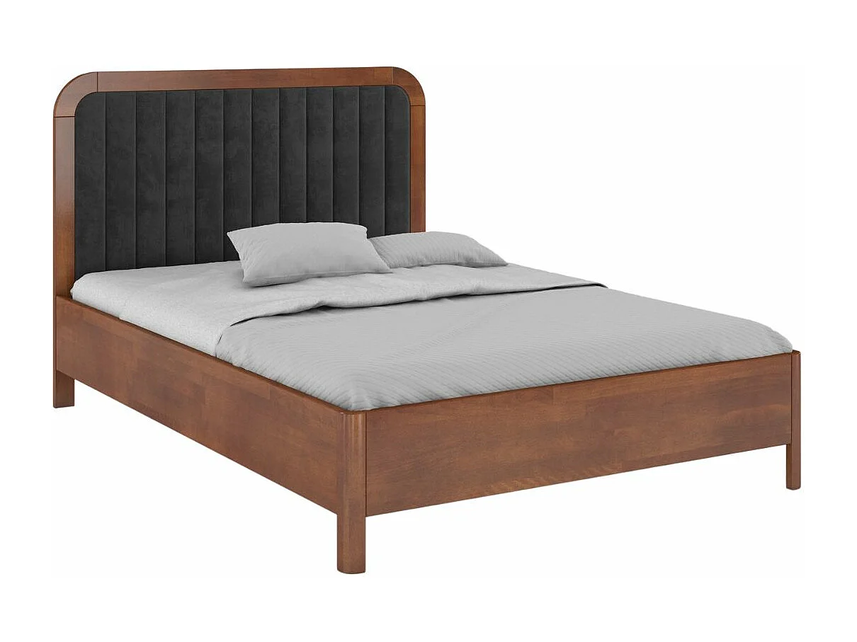 Łóżko bukowe Visby MODENA BC, 180X200, orzech/czarny