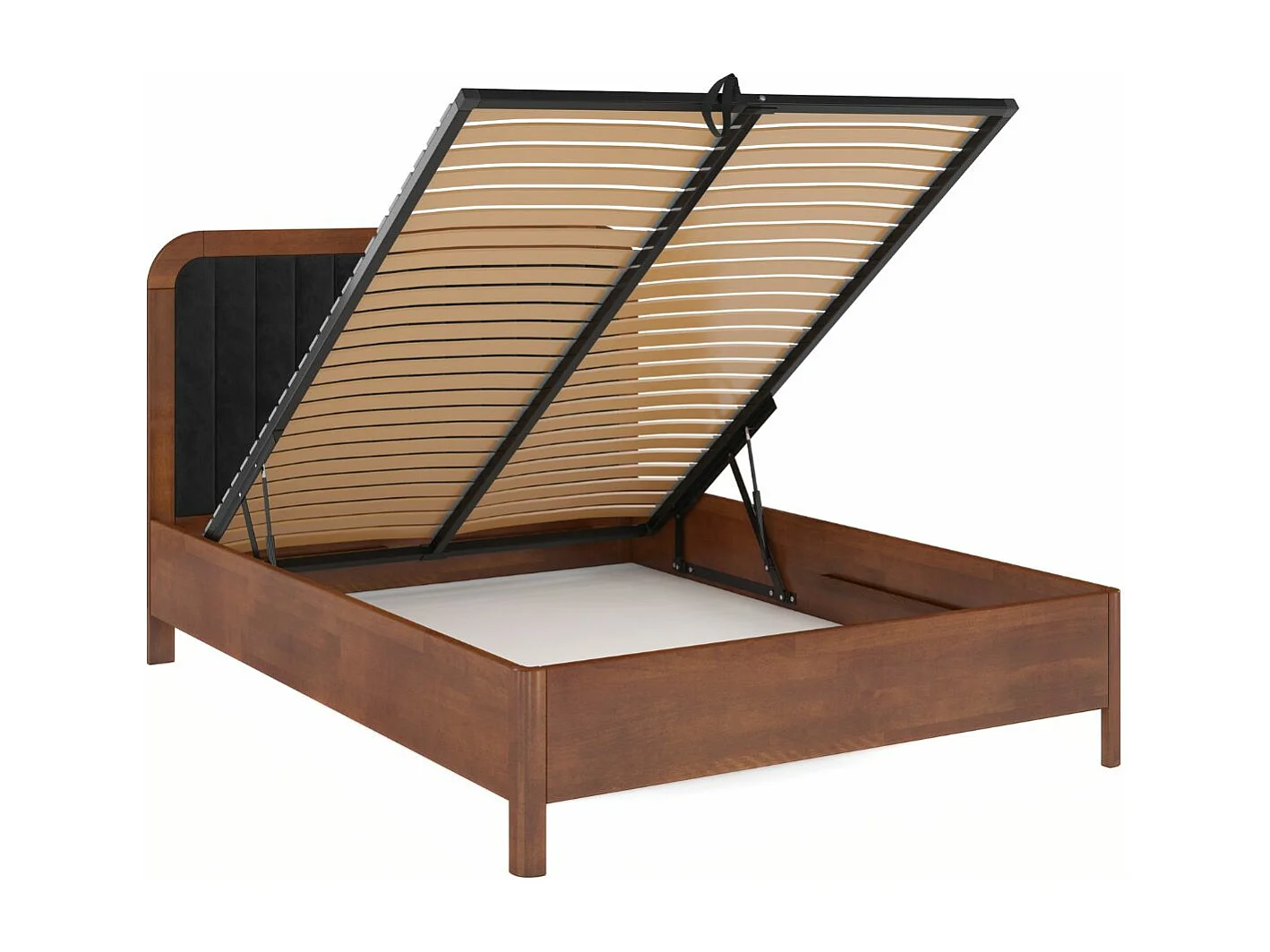 Łóżko bukowe Visby MODENA BC, 180X200, orzech/czarny