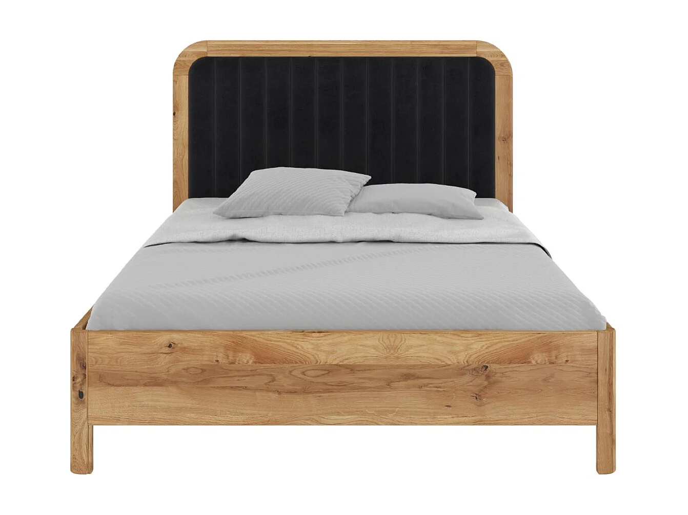Łóżko dębowe Visby MODENA BC, 180X200,lakier naturalny/czerń