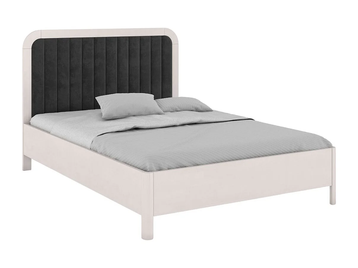 Massivholzbett Modena mit lattenrost und bettkasten, buche - lackiert, weiß/schwarz, 160x200