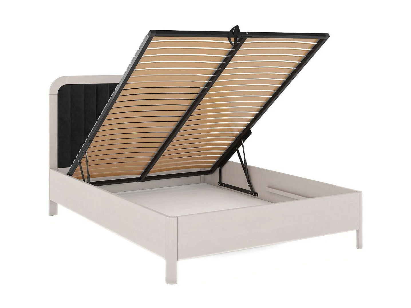 Łóżko bukowe Visby MODENA BC, 160X200, biały/czarny