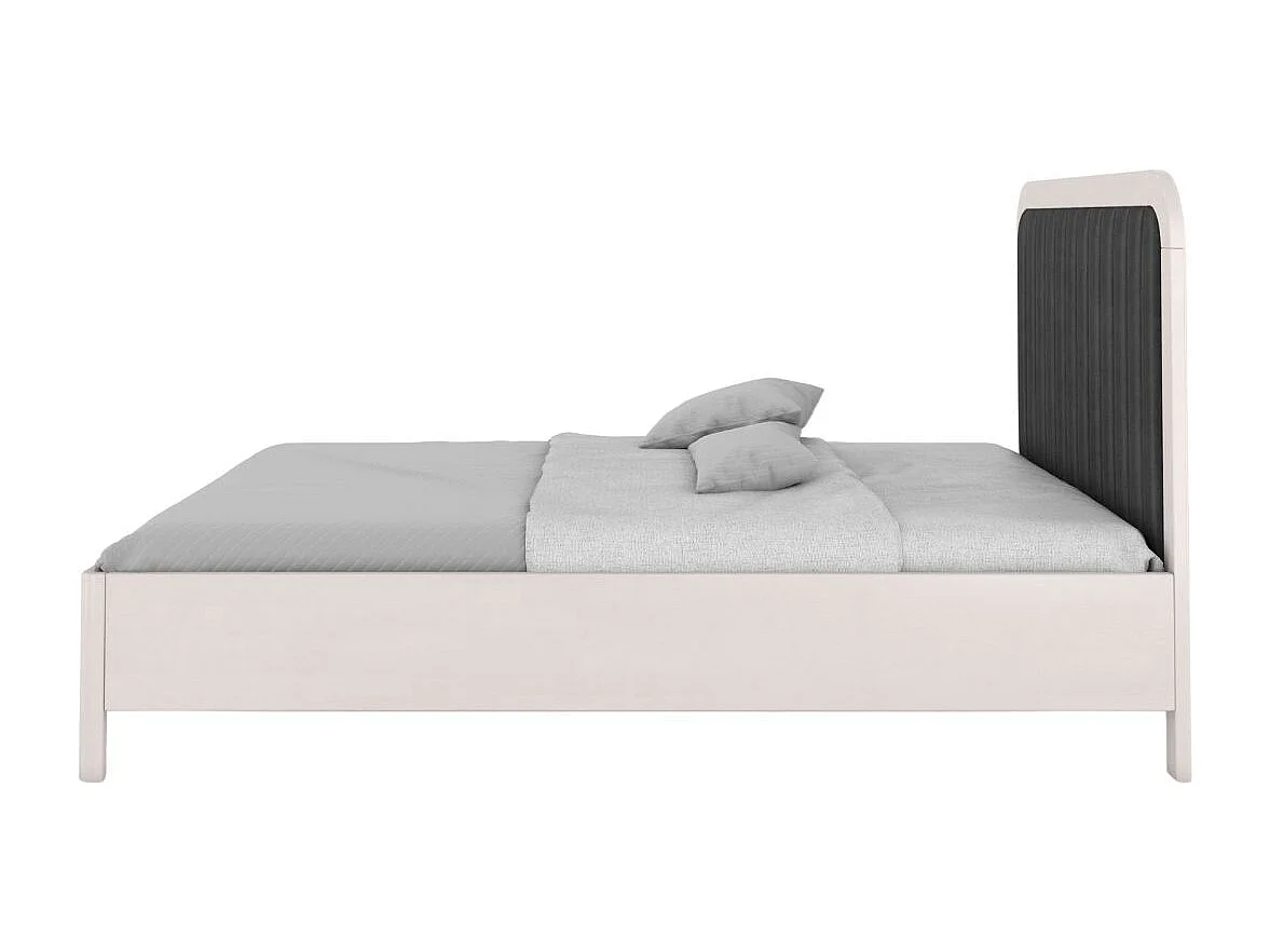 Łóżko bukowe Visby MODENA BC, 160X200, biały/czarny